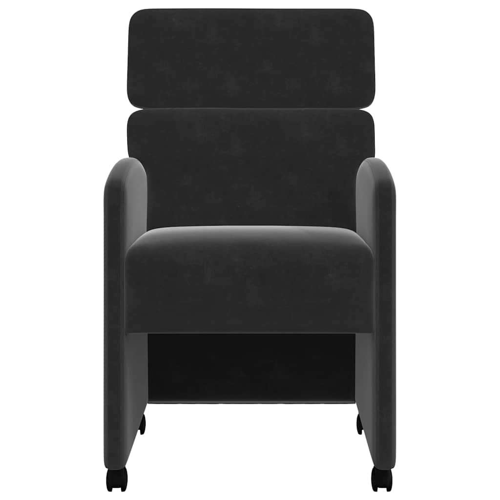 Chaises de Salle à Manger avec Roues 2 pcs Noir 58 x 65 x 98 cm - XIOS