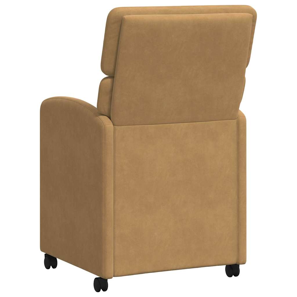 Chaises de Salle à Manger avec Roues 2 pcs Marron Velours - XIOS
