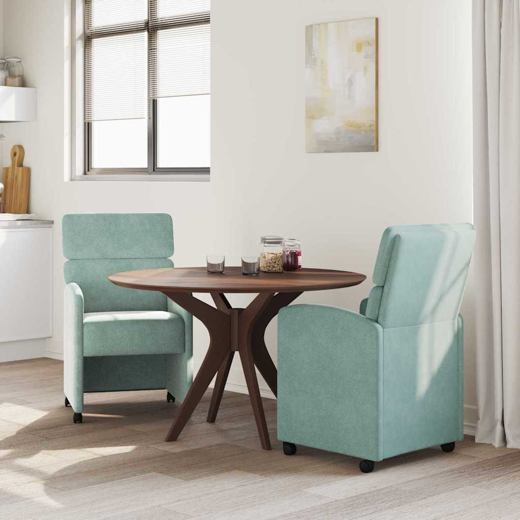 Chaises de Salle à Manger avec Roues 2 pcs Vert marin Velours - XIOS