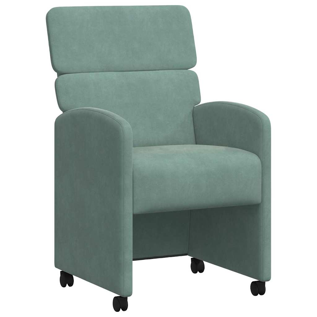 Chaises de Salle à Manger avec Roues 2 pcs Vert marin Velours - XIOS