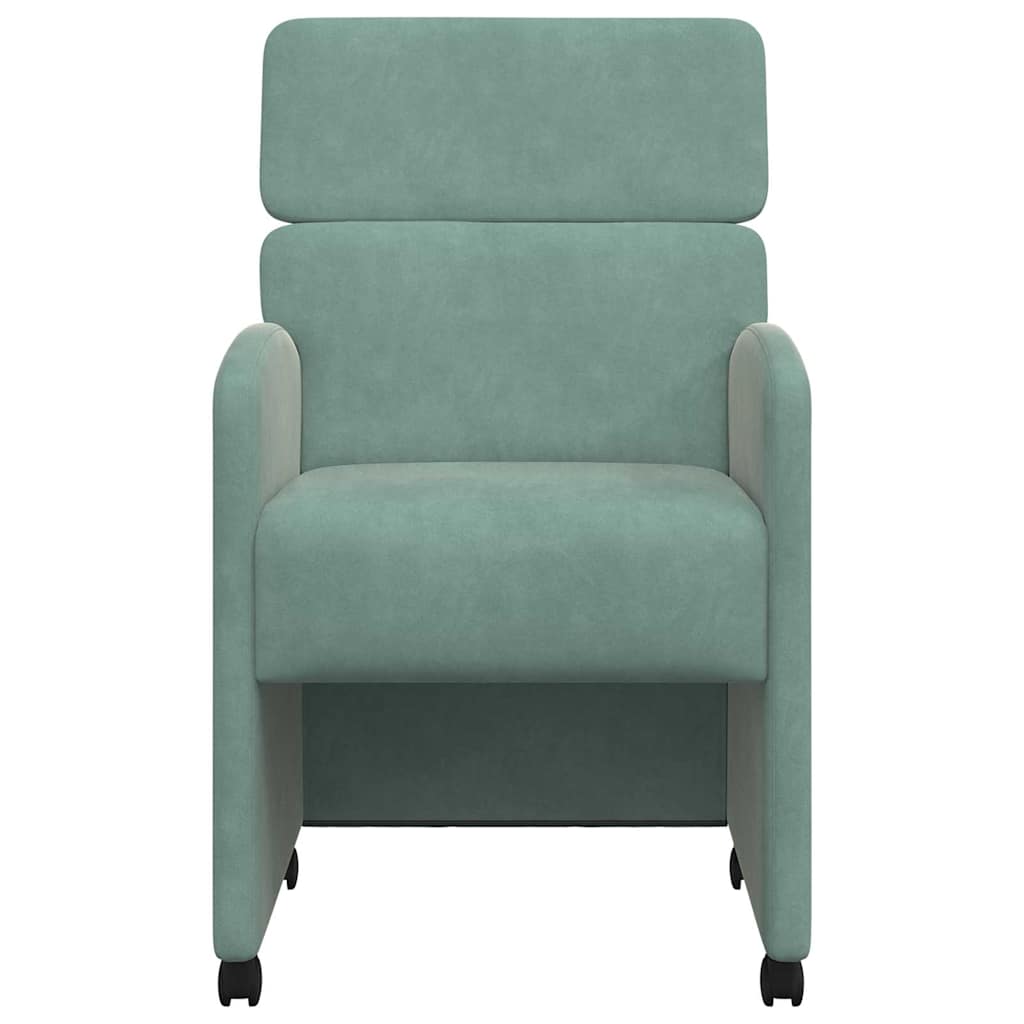 Chaises de Salle à Manger avec Roues 2 pcs Vert marin Velours - XIOS