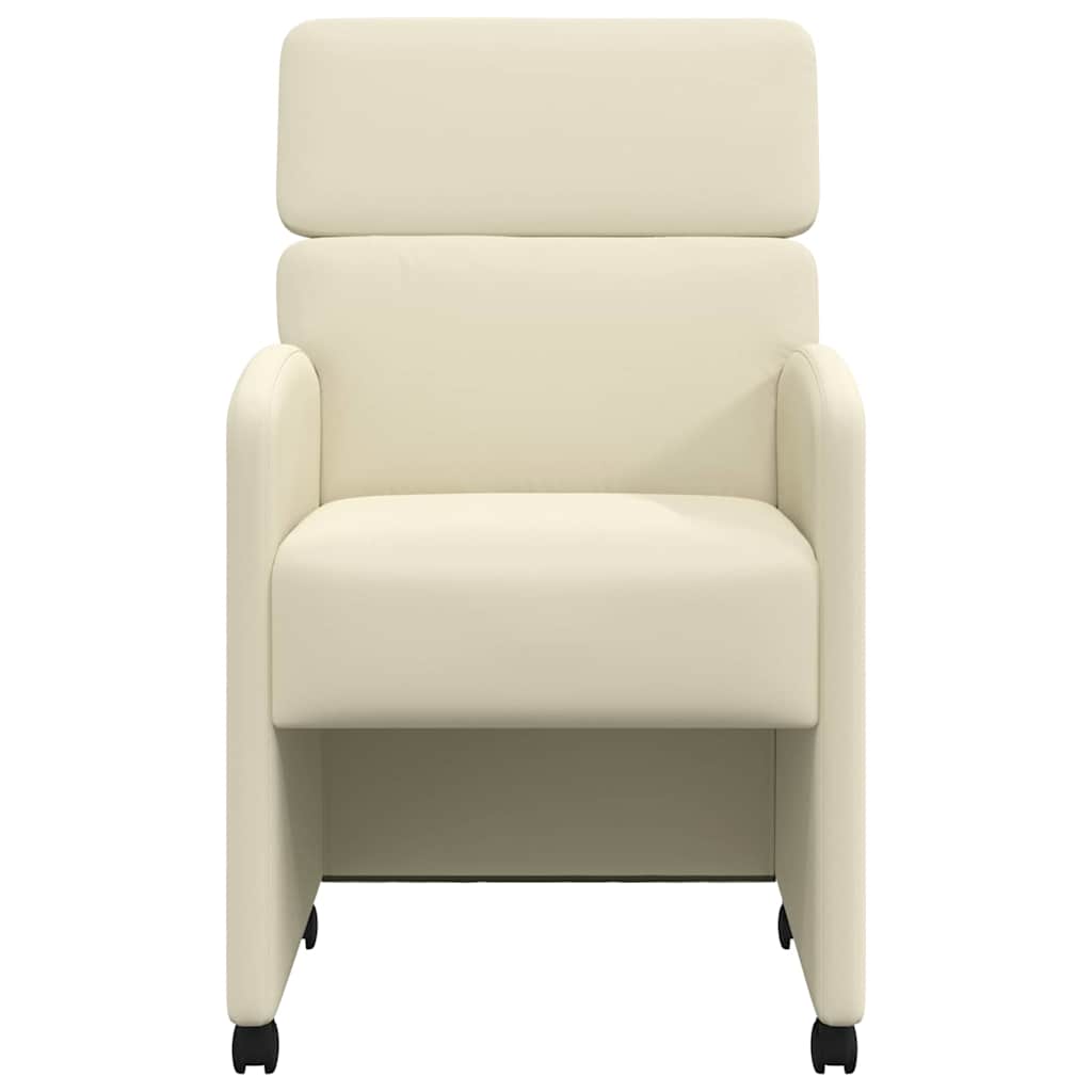 Chaises de Salle à Manger avec Roues avec des roues 2 pcs Crème - XIOS