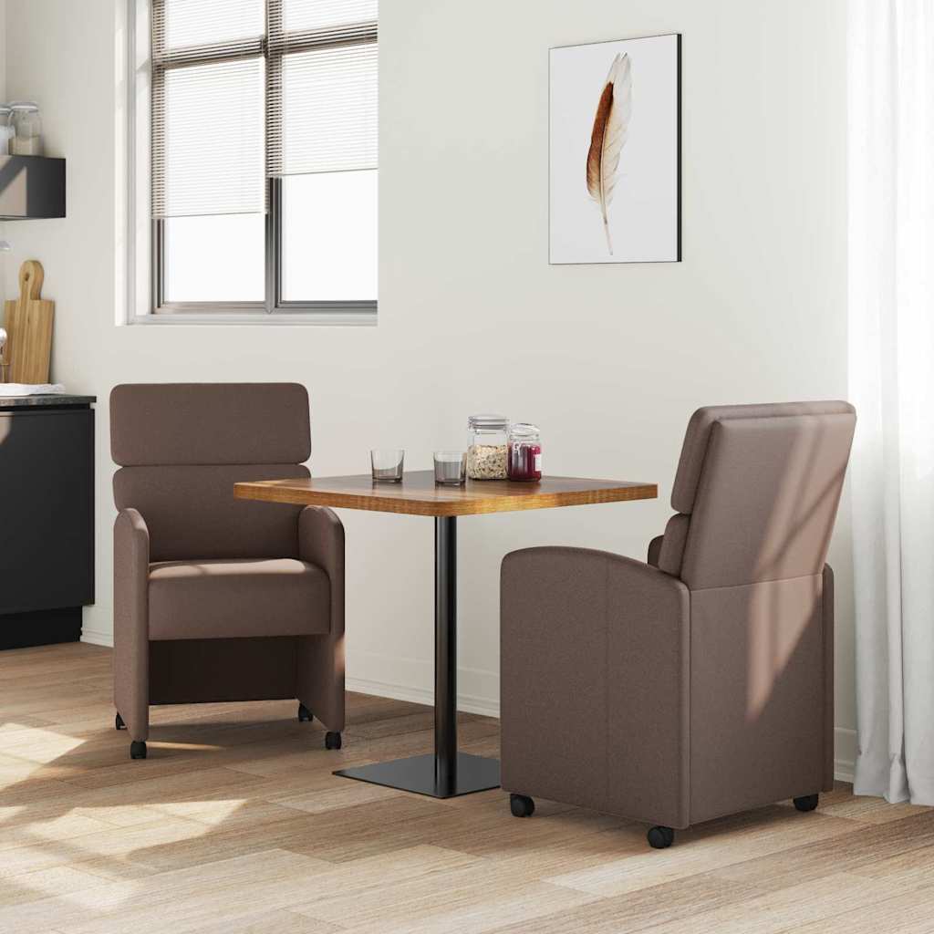 Chaises de Salle à Manger avec Roues 2 pcs Marron - XIOS