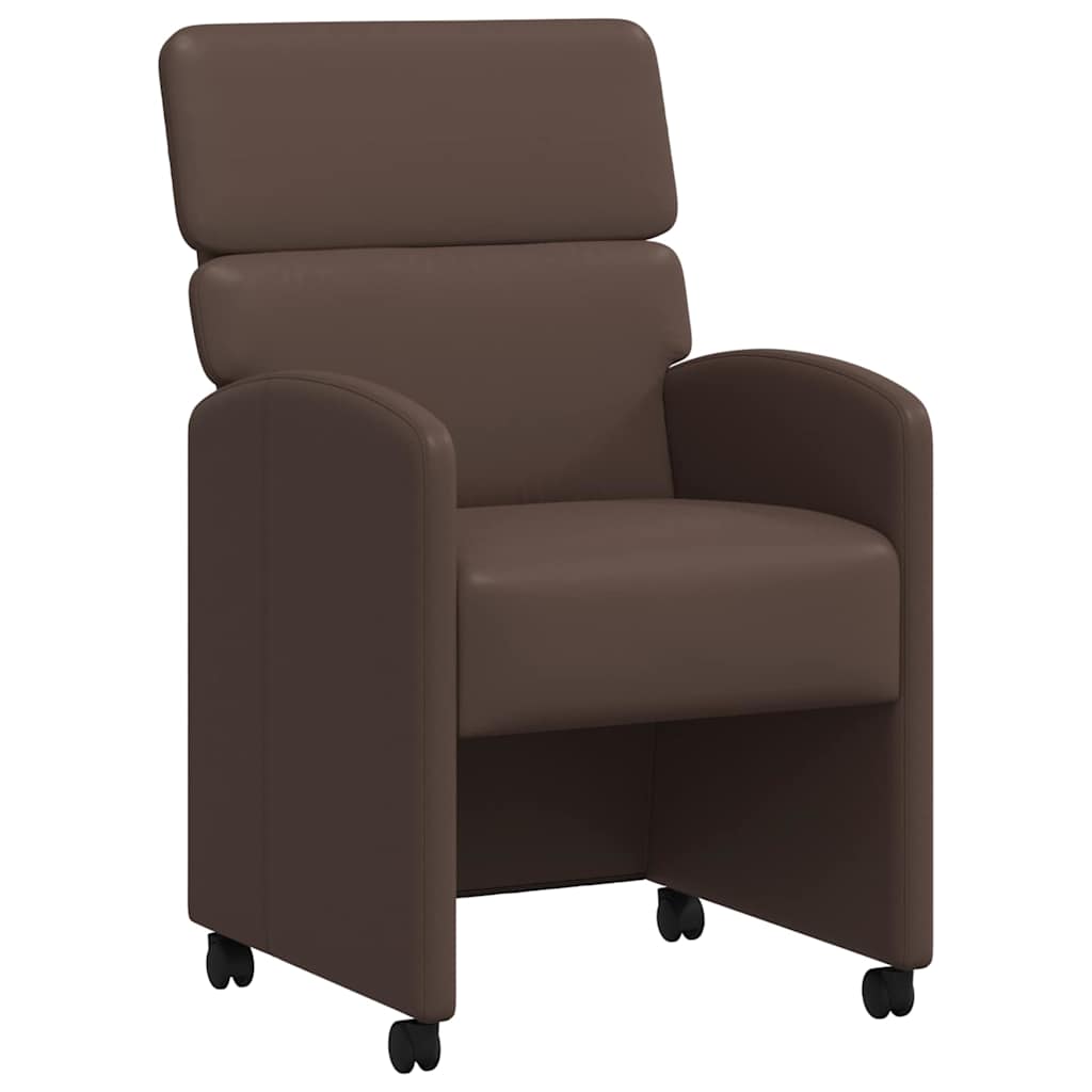 Chaises de Salle à Manger avec Roues 2 pcs Marron - XIOS