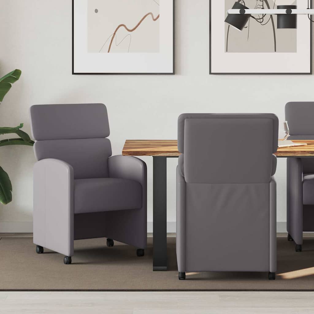 Chaises de Salle à Manger avec Roues 2 pcs Gris 58 x 65 x 98 cm - XIOS
