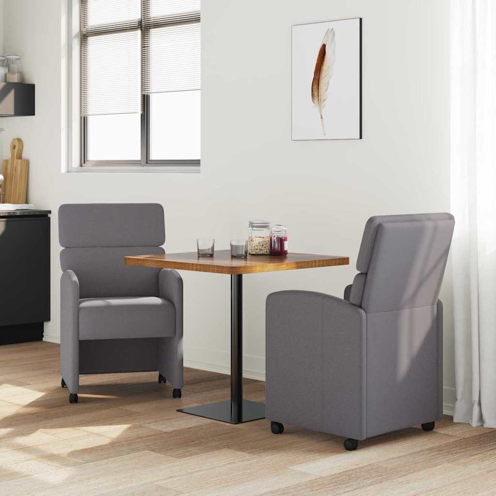 Chaises de Salle à Manger avec Roues 2 pcs Gris 58 x 65 x 98 cm - XIOS