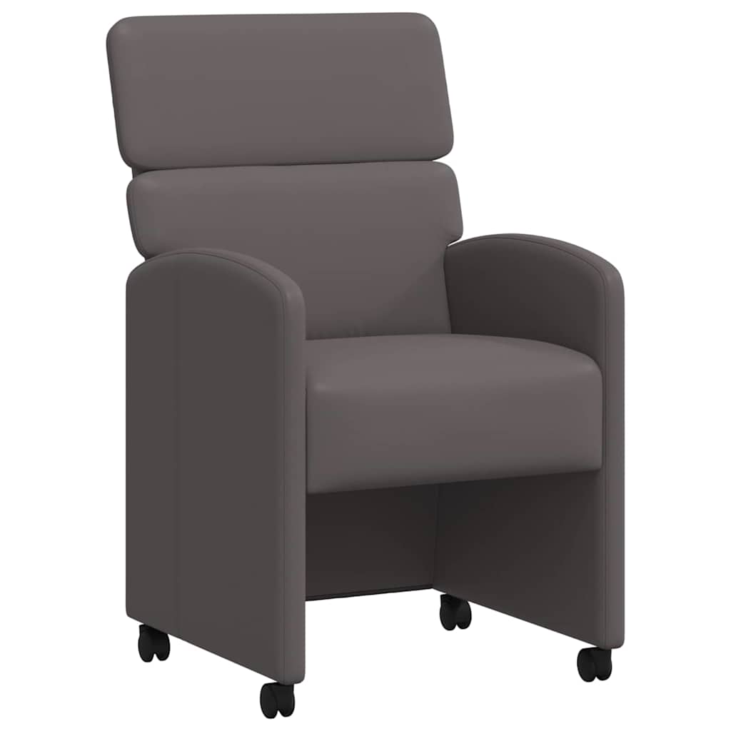Chaises de Salle à Manger avec Roues 2 pcs Gris 58 x 65 x 98 cm - XIOS