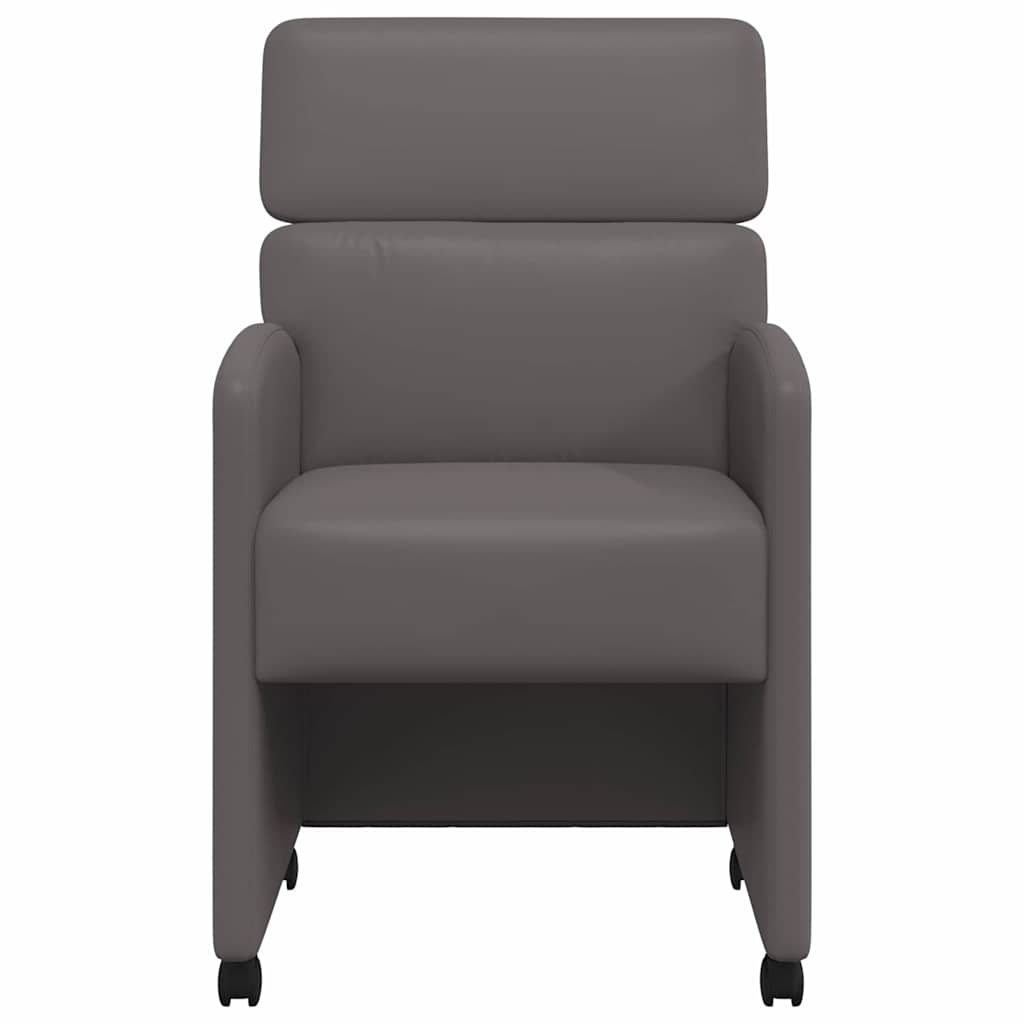 Chaises de Salle à Manger avec Roues 2 pcs Gris 58 x 65 x 98 cm - XIOS