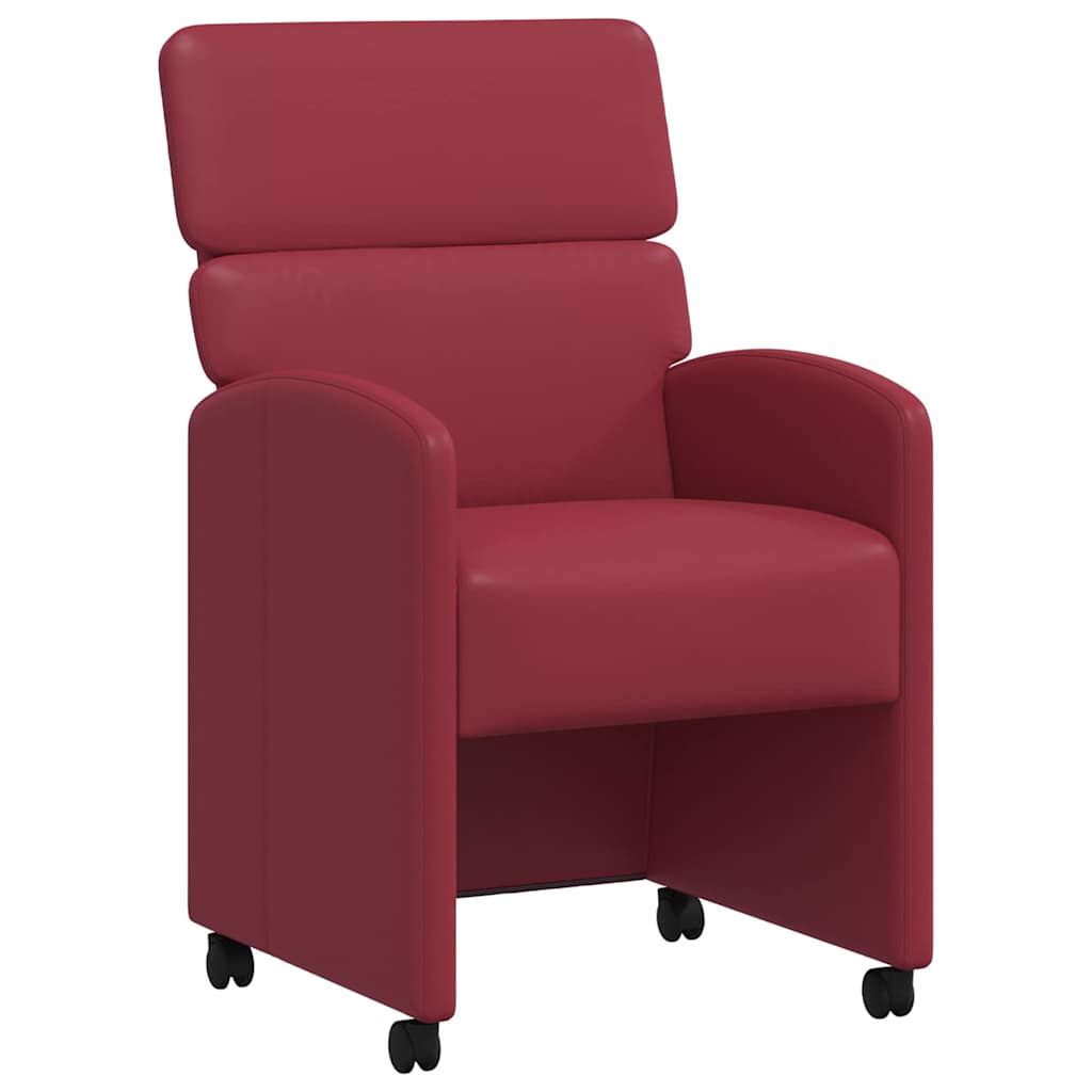 Chaises de Salle à Manger avec Roues 2 pcs Rouge bordeaux - XIOS