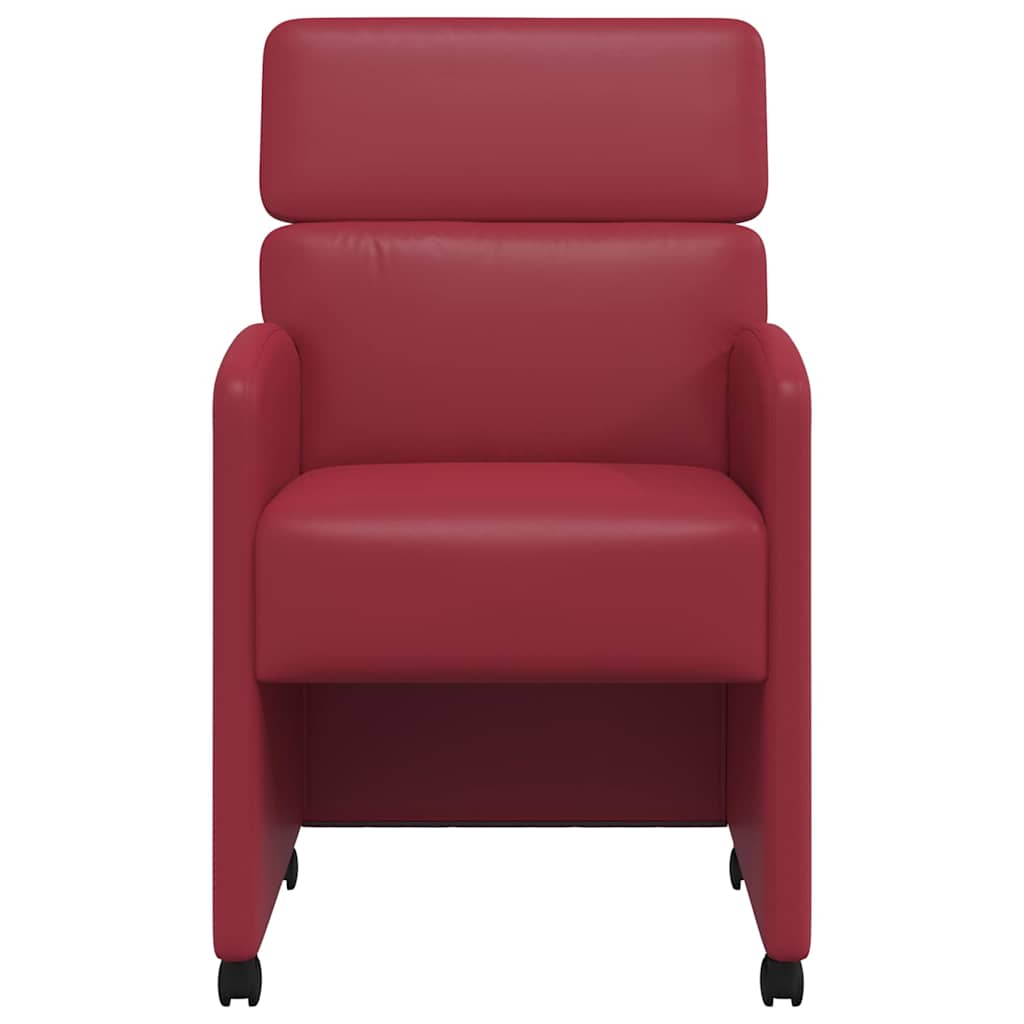 Chaises de Salle à Manger avec Roues 2 pcs Rouge bordeaux - XIOS