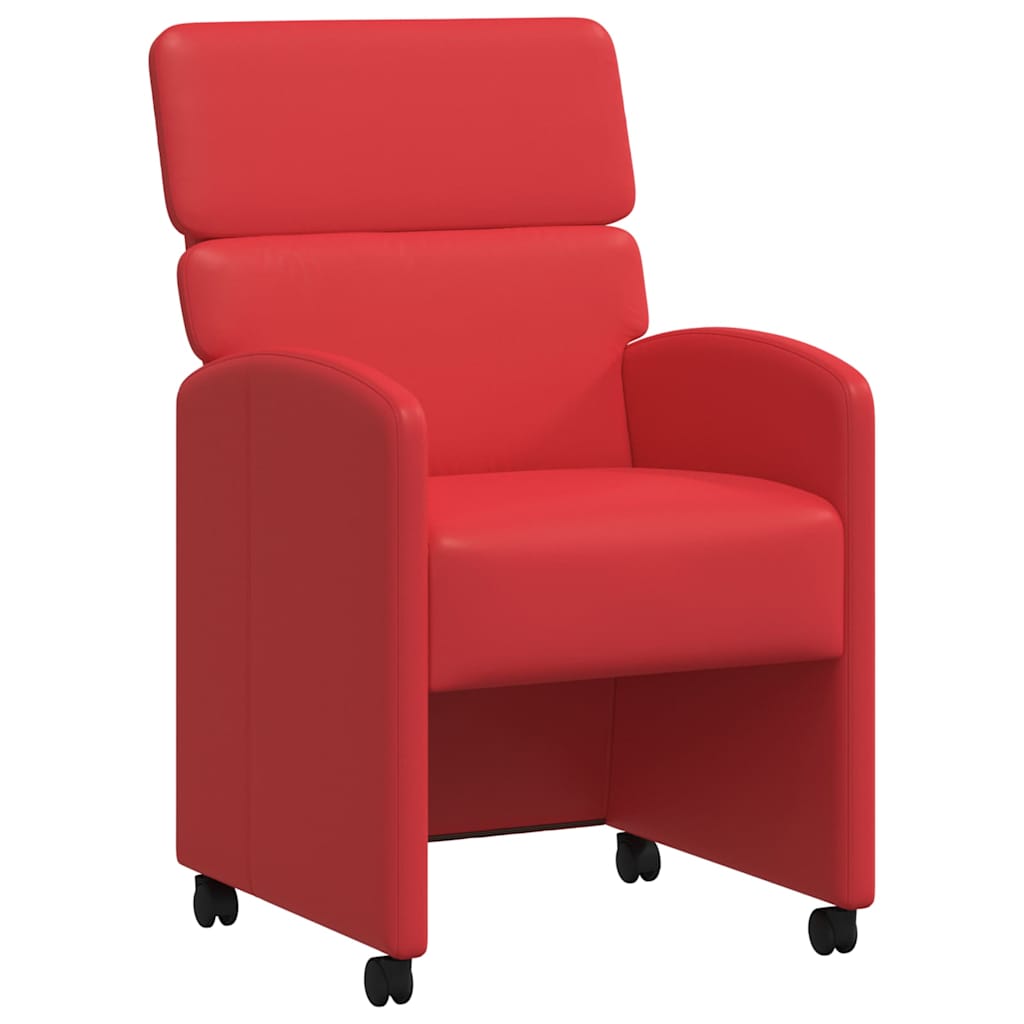 Chaises de Salle à Manger avec Roues avec des roues 2 pcs Rouge - XIOS