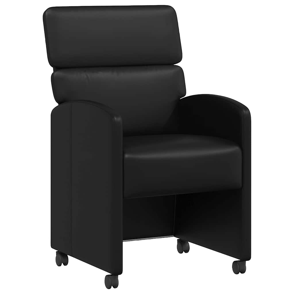 Chaises de Salle à Manger avec Roues 2 pcs Noir 58 x 65 x 98 cm - XIOS