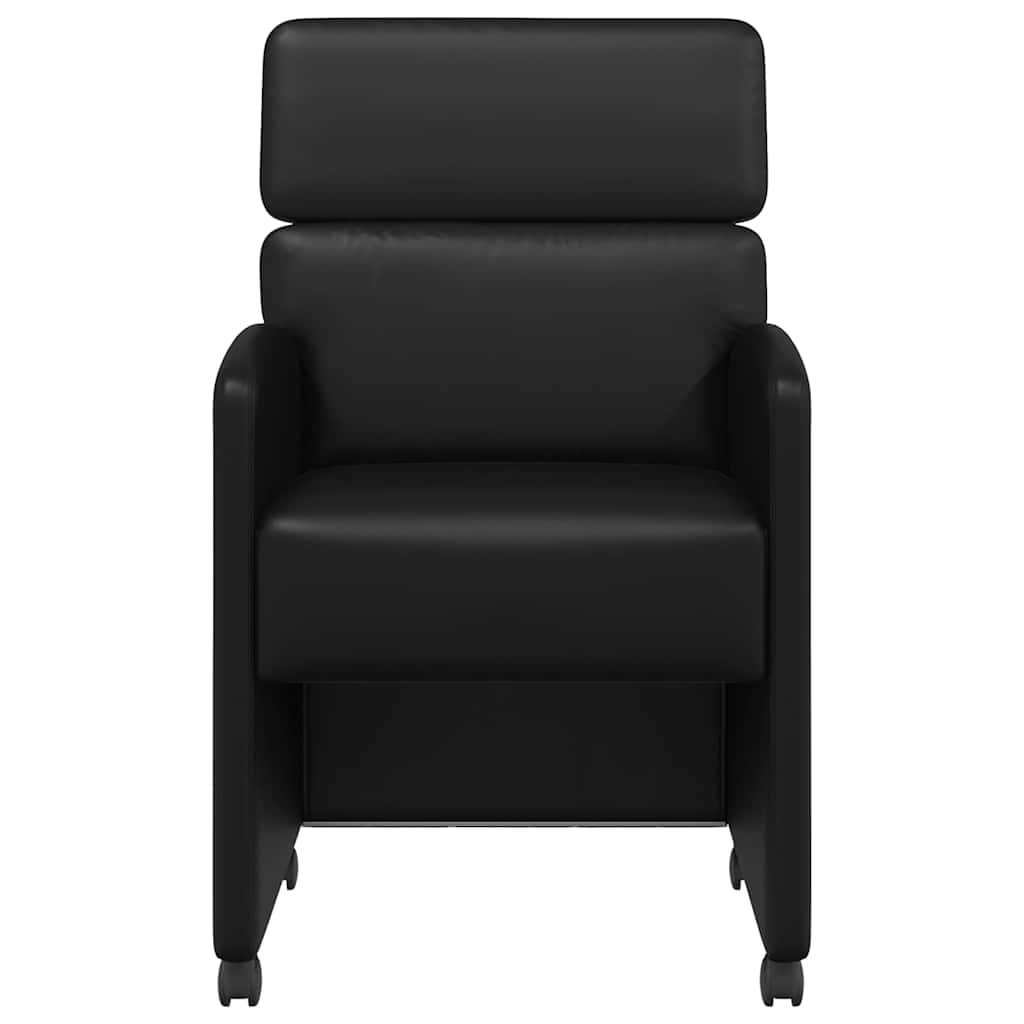 Chaises de Salle à Manger avec Roues 2 pcs Noir 58 x 65 x 98 cm - XIOS