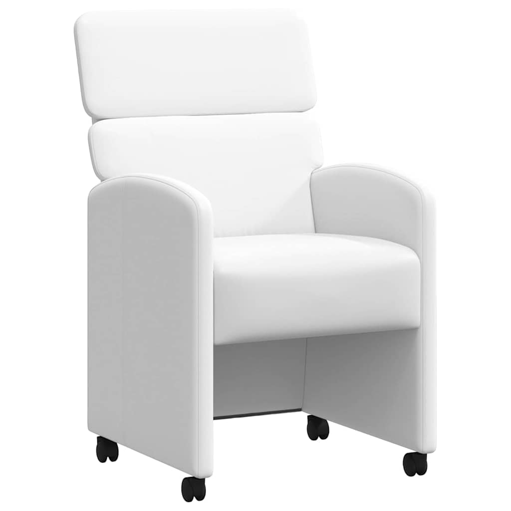 Chaises de Salle à Manger avec Roues avec des roues 2 pcs Blanc - XIOS