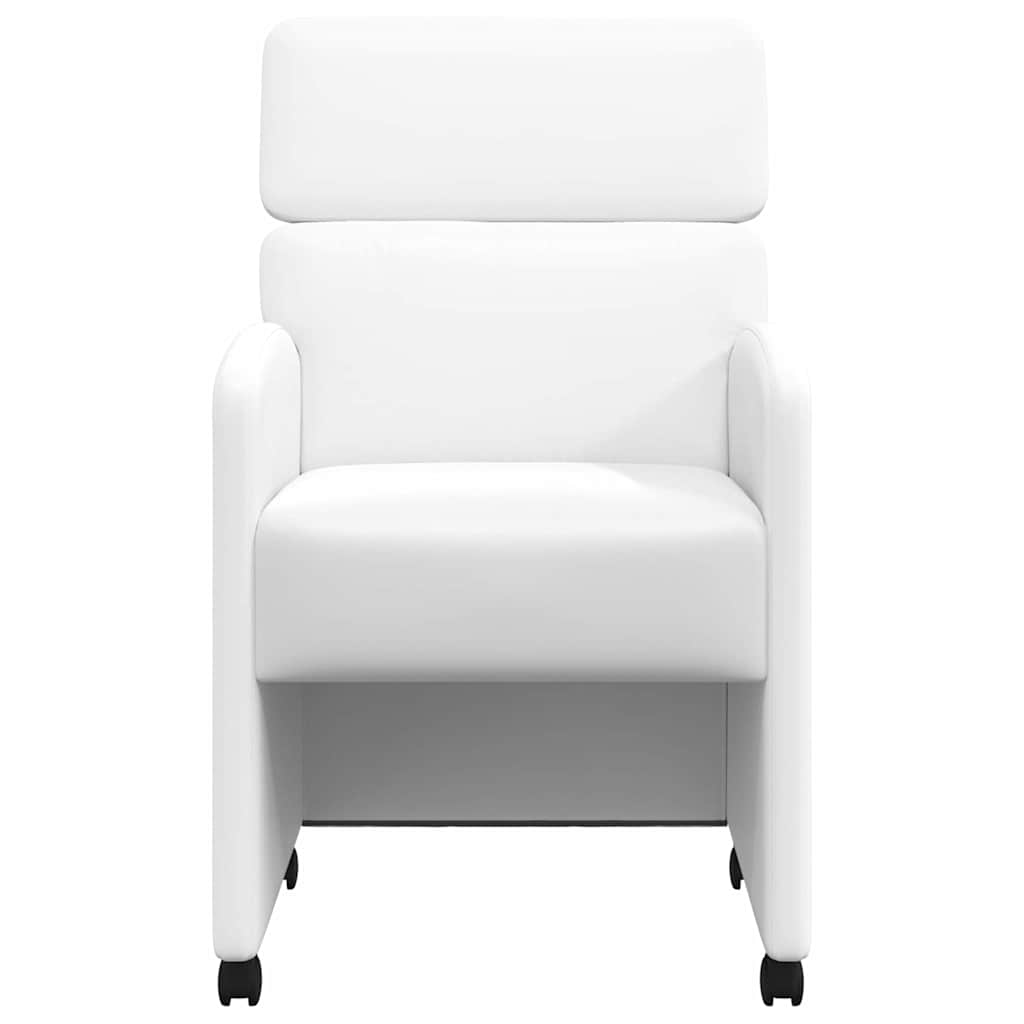 Chaises de Salle à Manger avec Roues avec des roues 2 pcs Blanc - XIOS