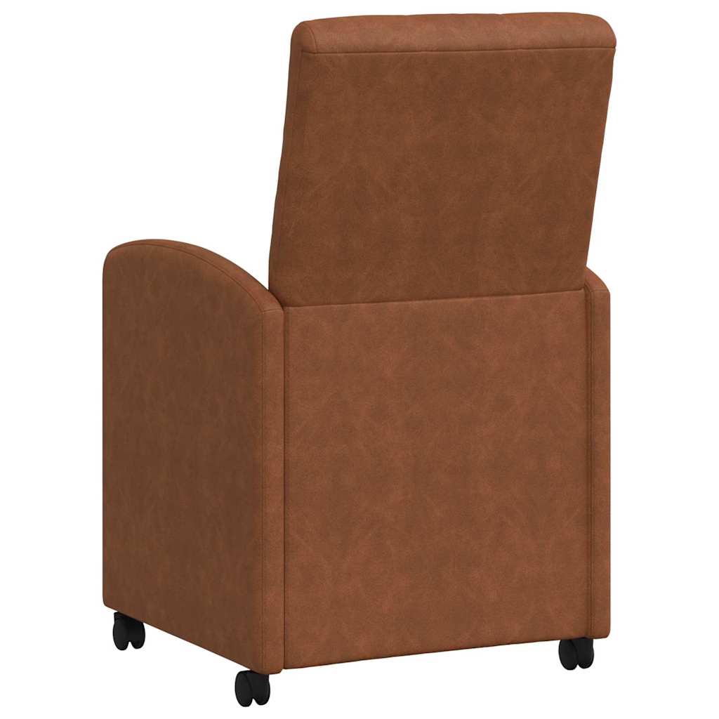 Chaises de Salle à Manger avec Roues 2 pcs Marron Simili cuir - XIOS