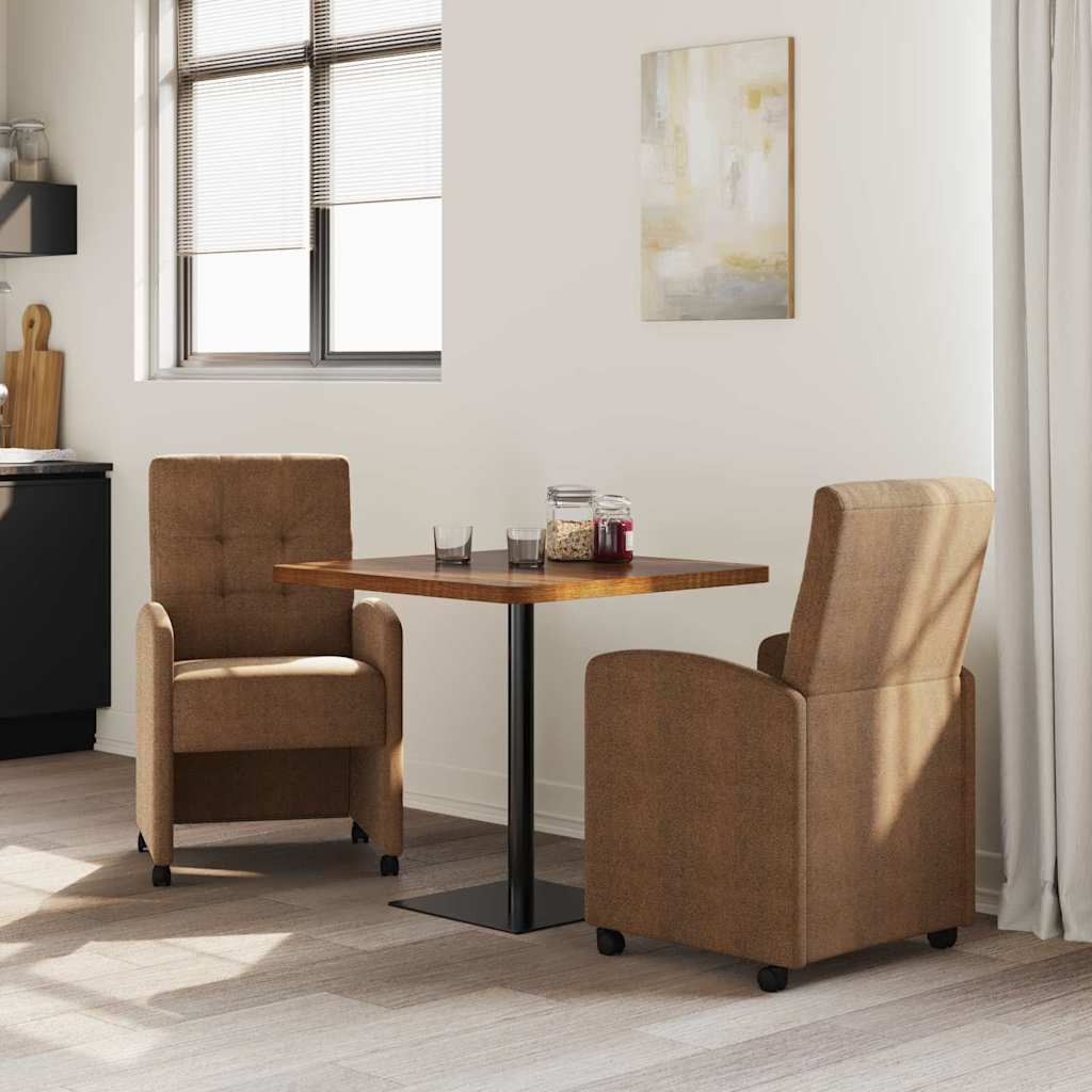 Chaises de Salle à Manger avec Roues 2 pcs Marron - XIOS