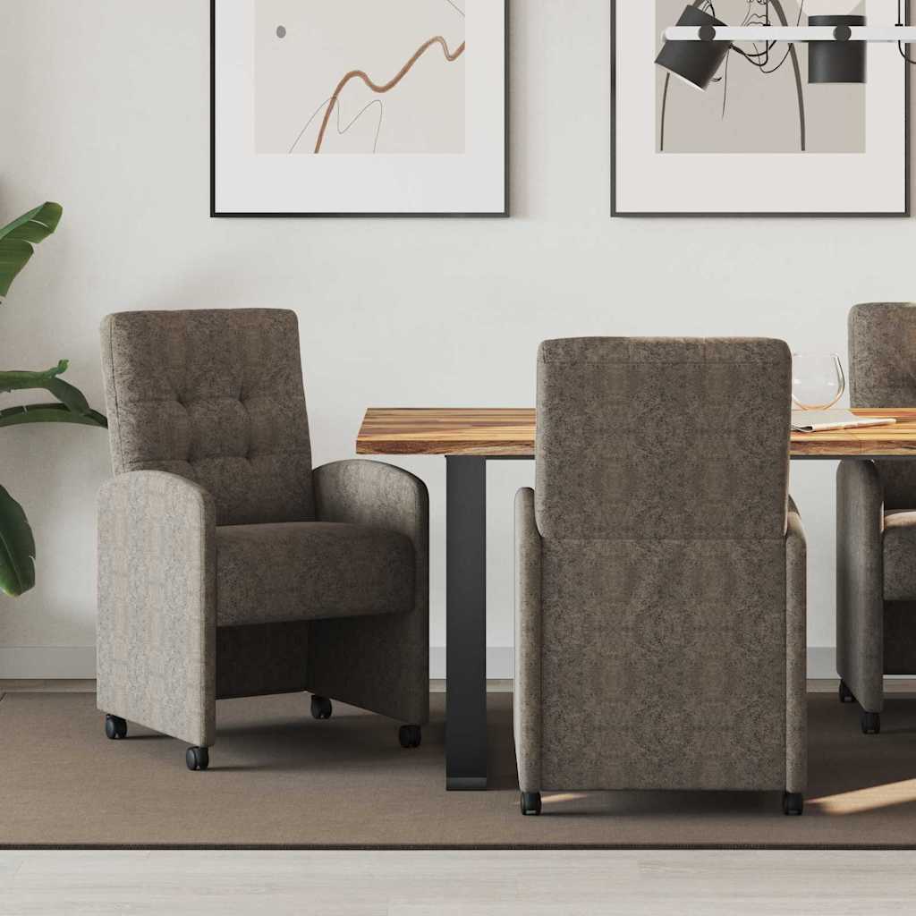 Chaises de Salle à Manger avec Roues 2 pcs Gris foncé - XIOS