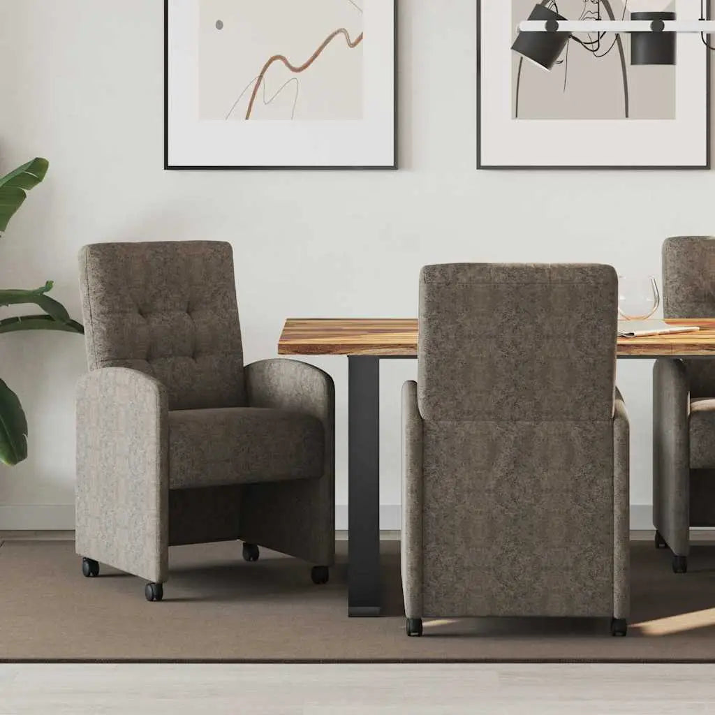Chaises de Salle à Manger avec Roues 2 pc Cuir suédé faux - XIOS