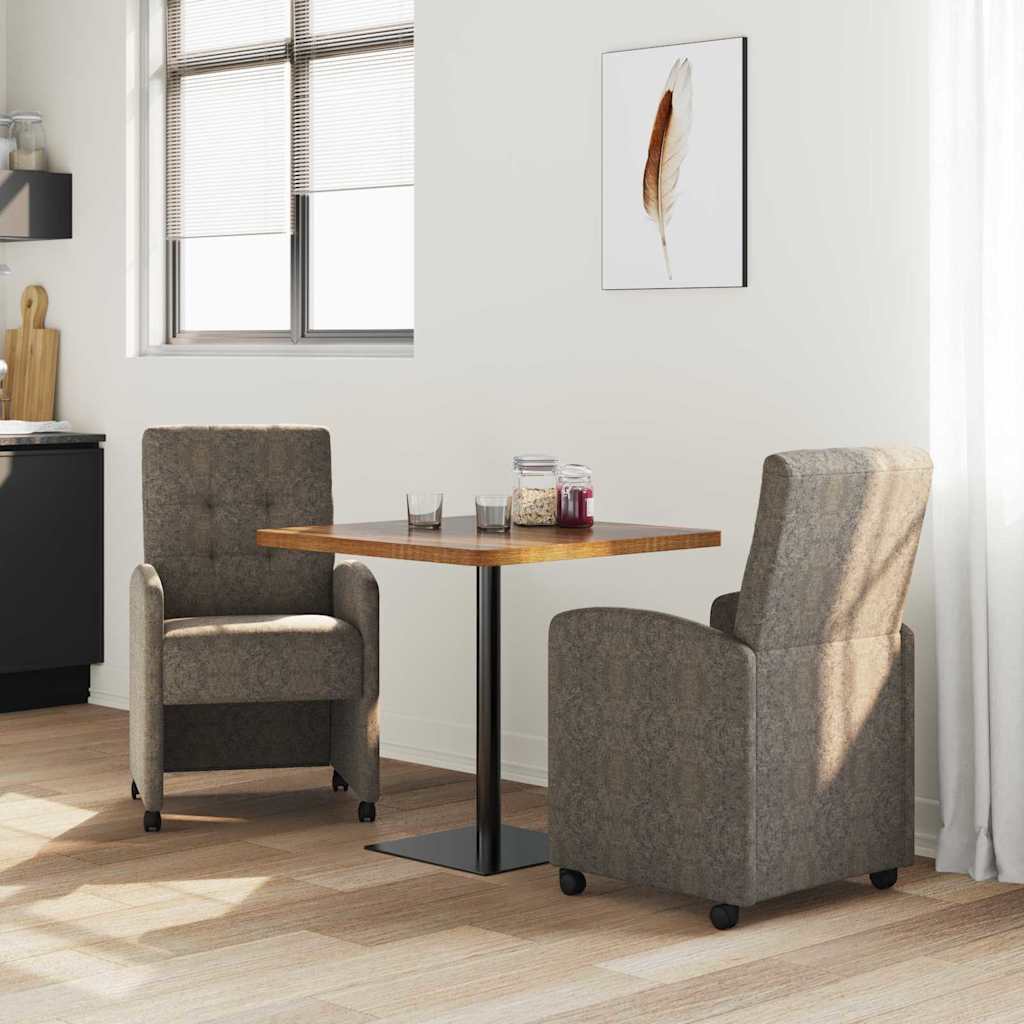Chaises de Salle à Manger avec Roues 2 pcs Gris foncé - XIOS