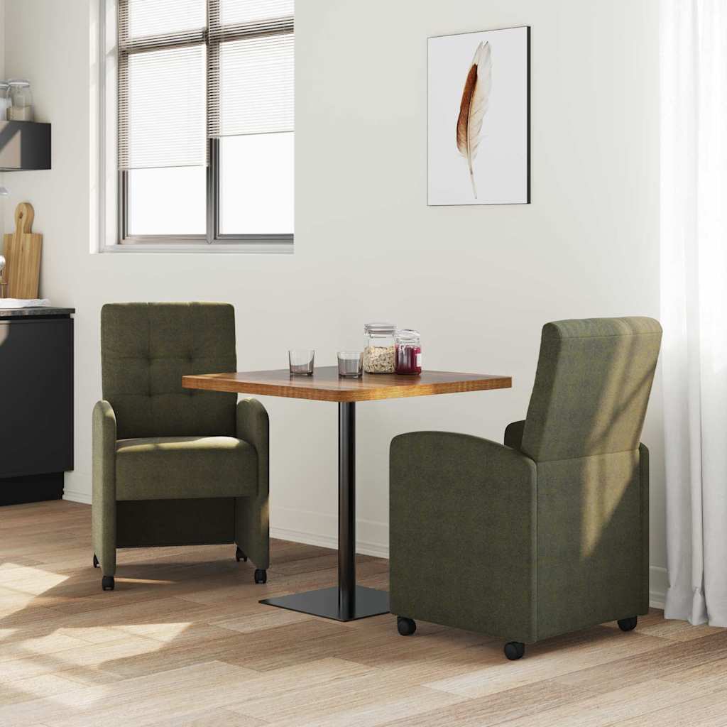 Chaises de Salle à Manger avec Roues 2 pcs Vert armée - XIOS