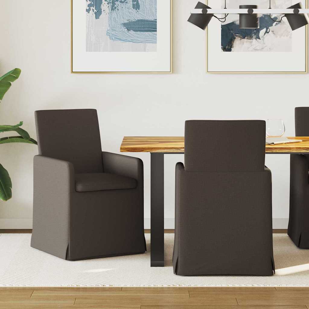 Chaises de salle à manger 2 pcs Gris foncé 57 x 67 x 95 cm Lin - XIOS