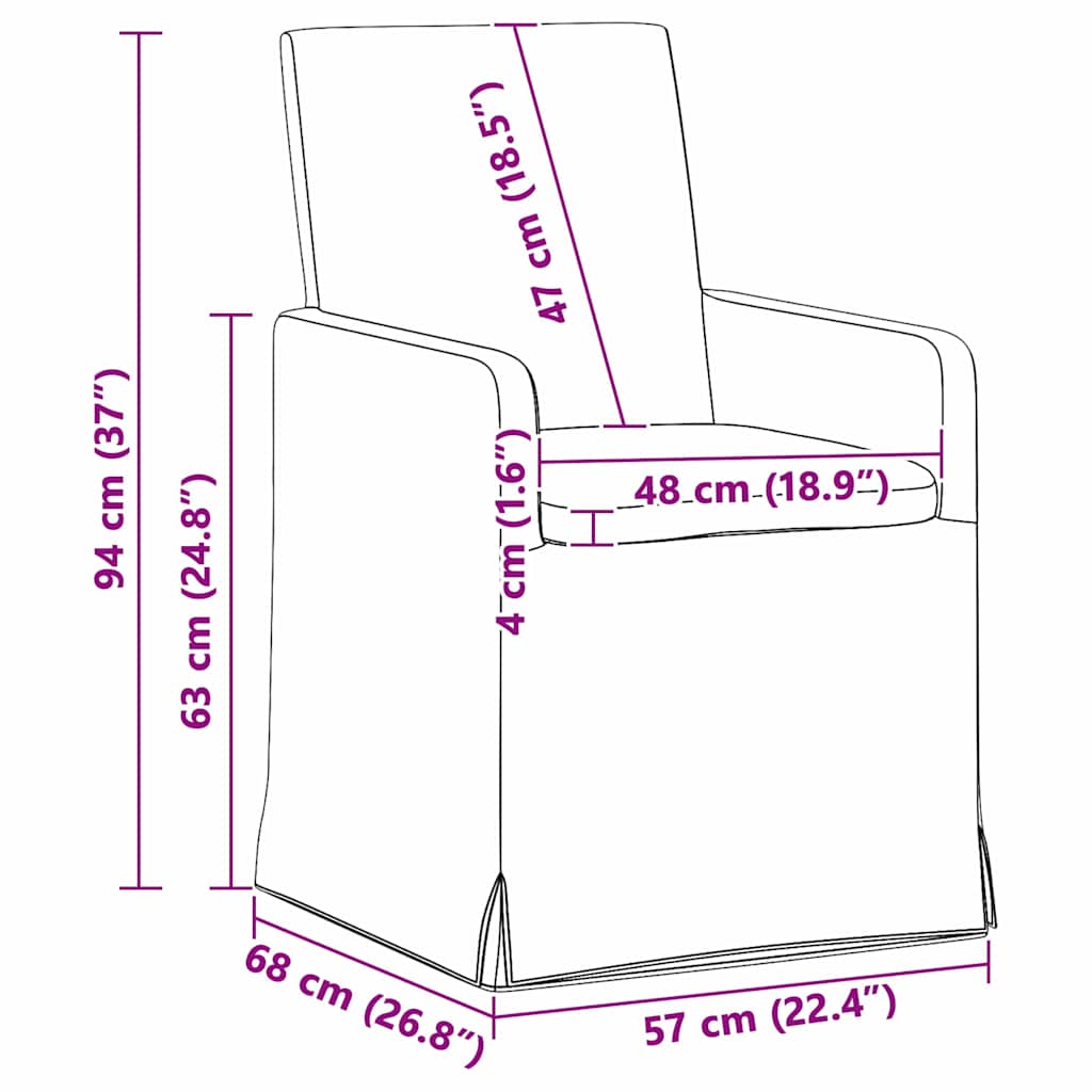Chaises de salle à manger 2 pcs Gris clair 57 x 67 x 95 cm - XIOS
