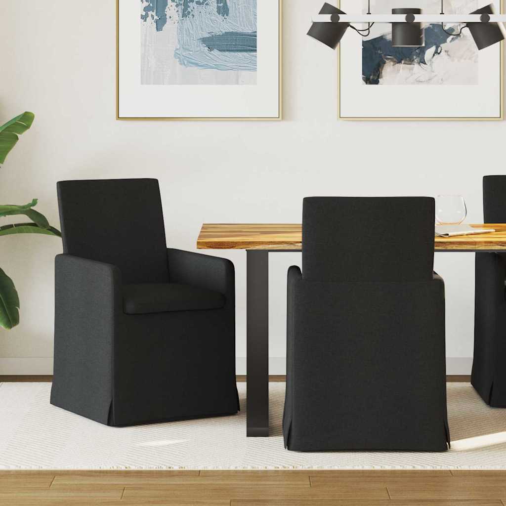 Chaises de salle à manger 2 pcs Noir 57 x 67 x 95 cm tissu - XIOS