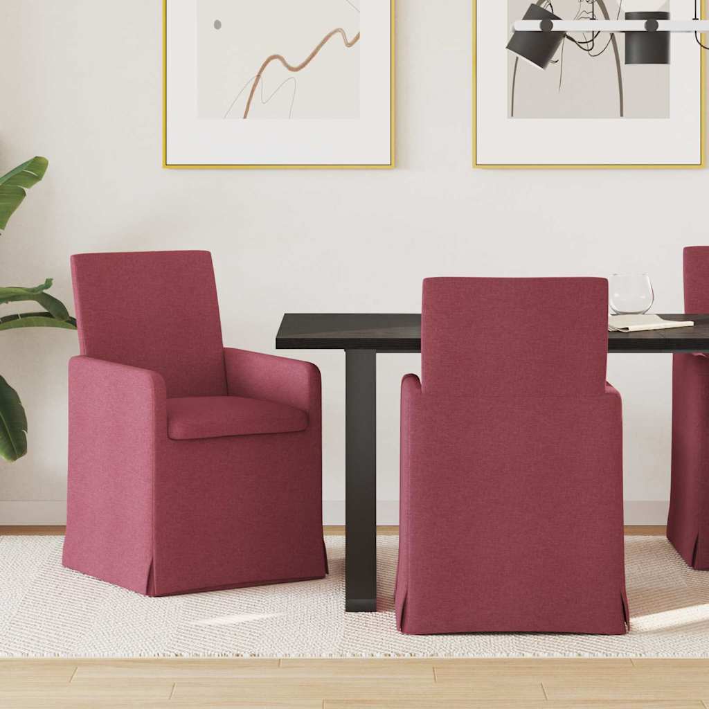 Chaises de salle à manger 2 pcs Bordeaux 57 x 67 x 95 cm tissu - XIOS