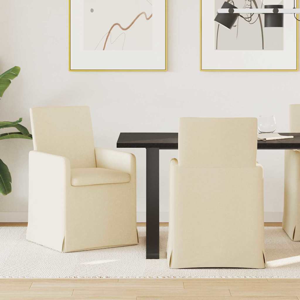 Chaises de salle à manger 2 pcs Crème 57 x 67 x 95 cm tissu - XIOS
