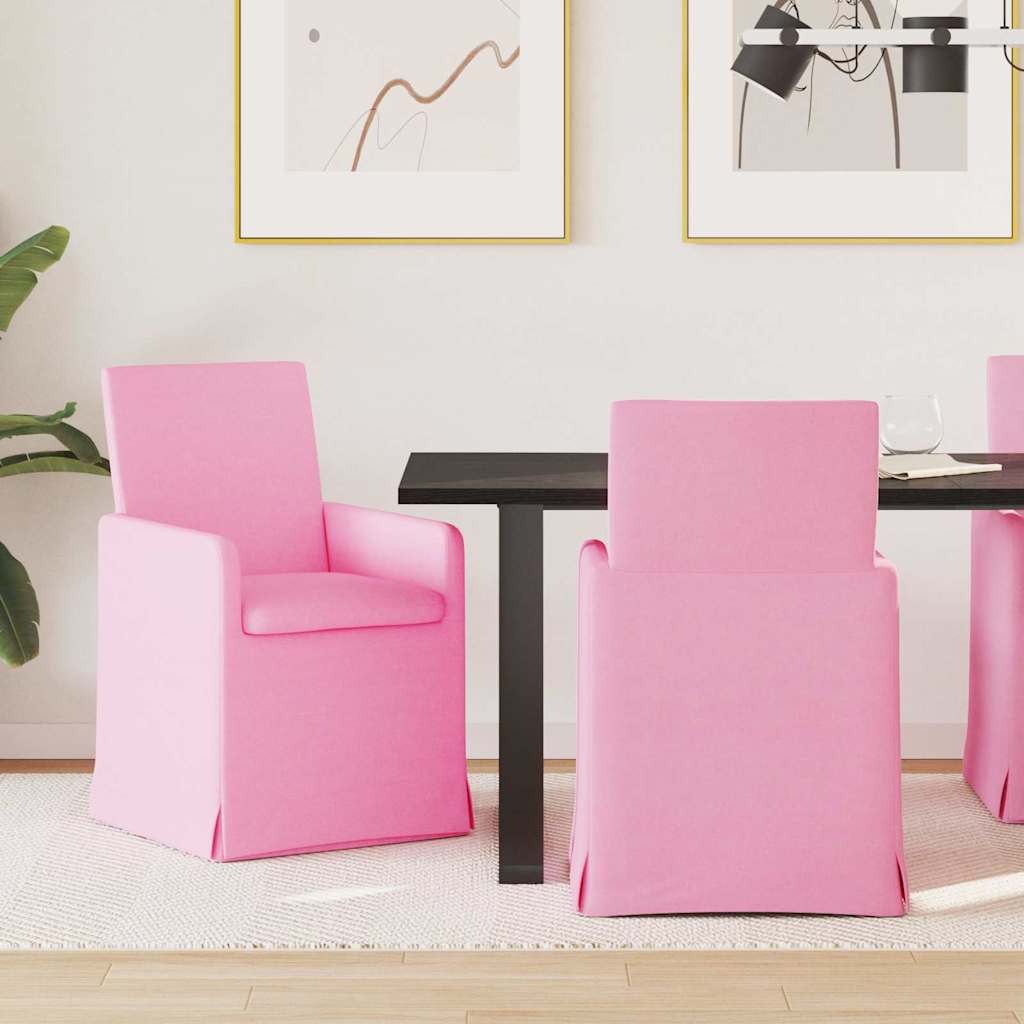 Chaises de salle à manger 2 pcs Rose 57 x 67 x 95 cm tissu - XIOS