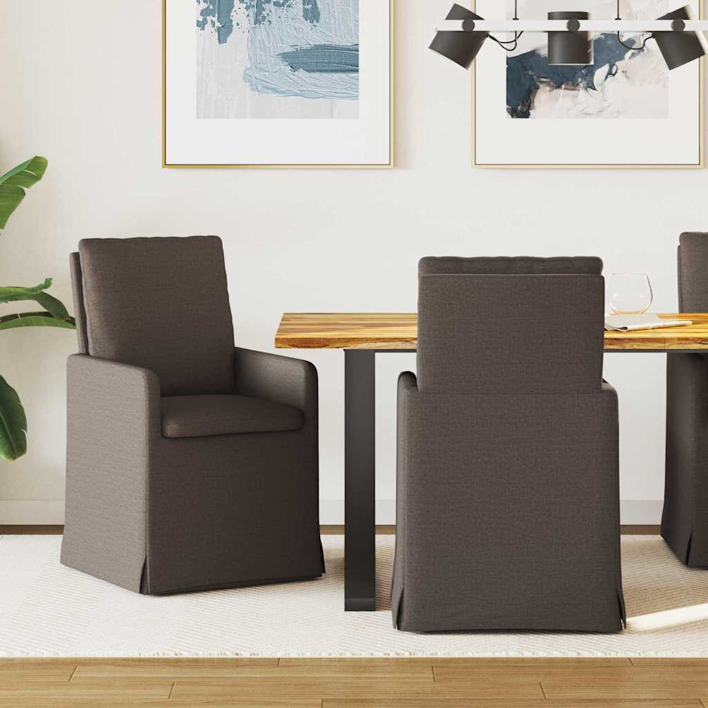 Chaises de salle à manger 2 pcs Gris foncé 57 x 67 x 98 cm Lin - XIOS