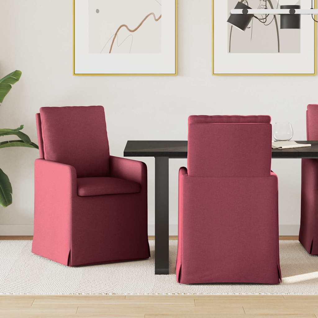 Chaises de salle à manger 2 pcs Bordeaux 57 x 67 x 98 cm tissu - XIOS