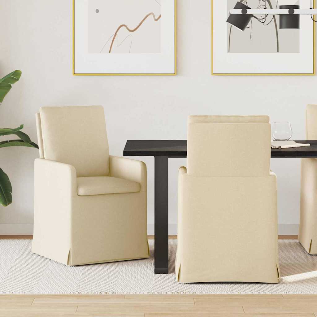 Chaises de salle à manger 2 pcs Crème 57 x 67 x 98 cm tissu - XIOS