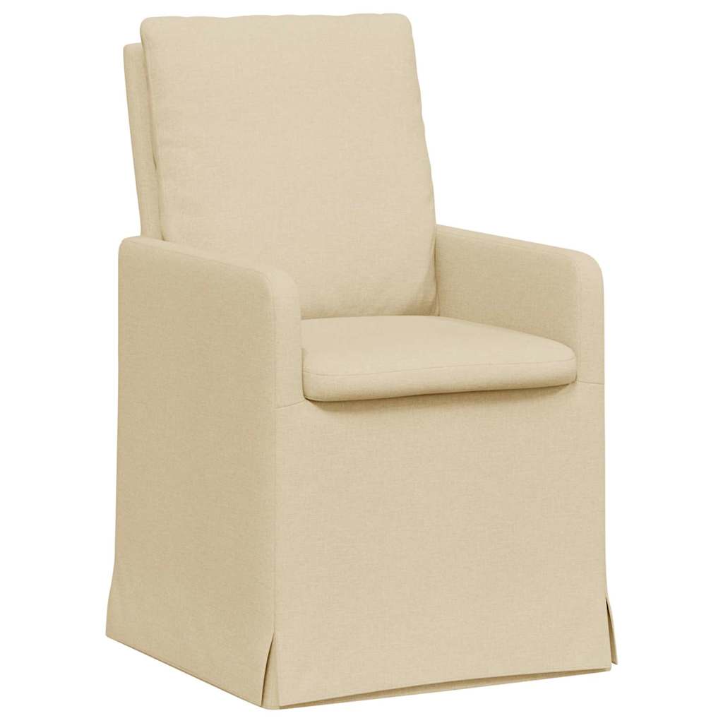 Chaises de salle à manger 2 pcs Crème 57 x 67 x 98 cm tissu - XIOS