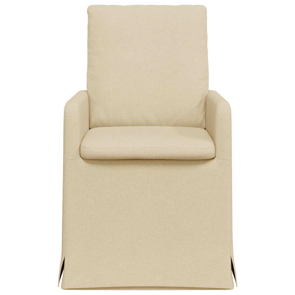 Chaises de salle à manger 2 pcs Crème 57 x 67 x 98 cm tissu - XIOS