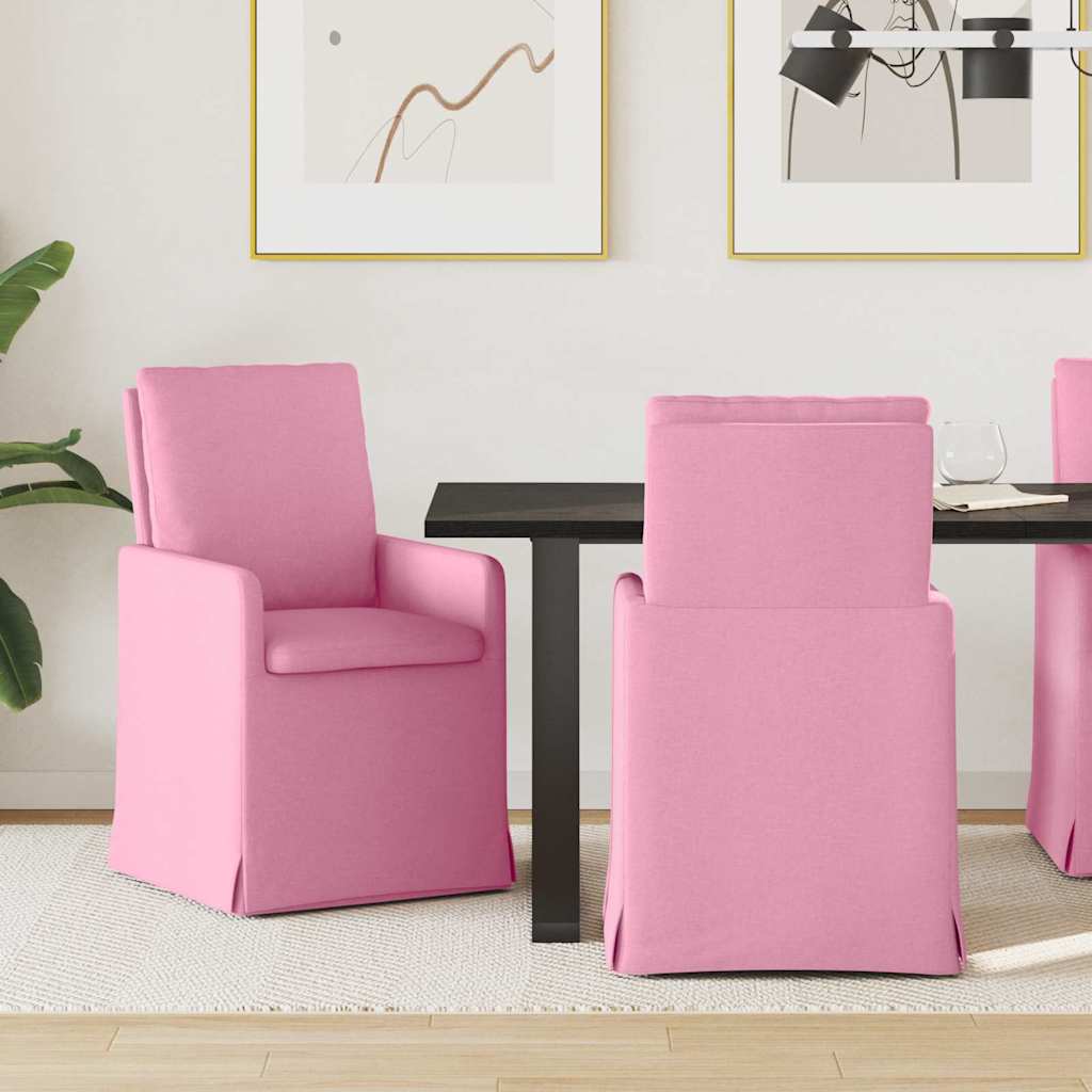 Chaises de salle à manger 2 pcs Rose 57 x 67 x 98 cm tissu - XIOS