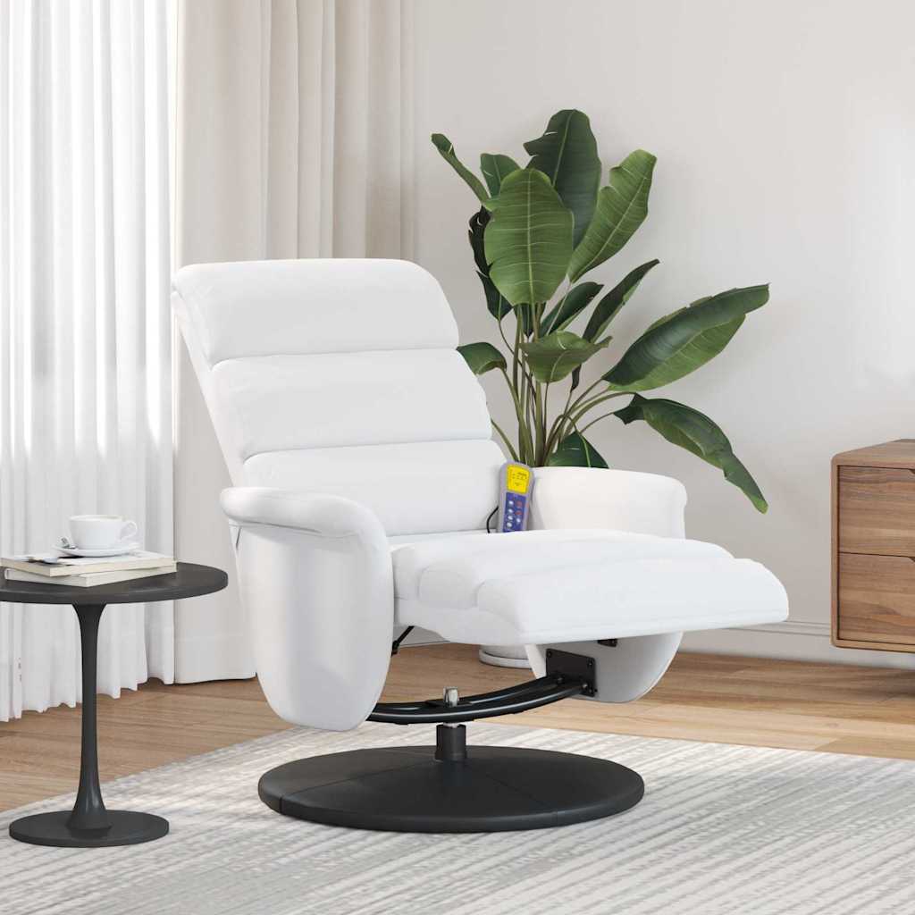 Fauteuil de massage inclinable Blanc 71 x 98 x 106 cm Faux cuir - XIOS