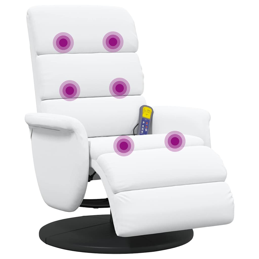 Fauteuil de massage inclinable Blanc 71 x 98 x 106 cm Faux cuir - XIOS