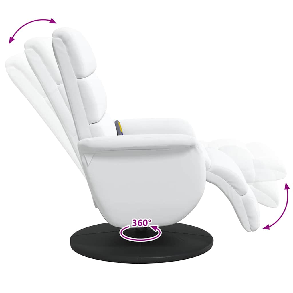 Fauteuil de massage inclinable Blanc 71 x 98 x 106 cm Faux cuir - XIOS