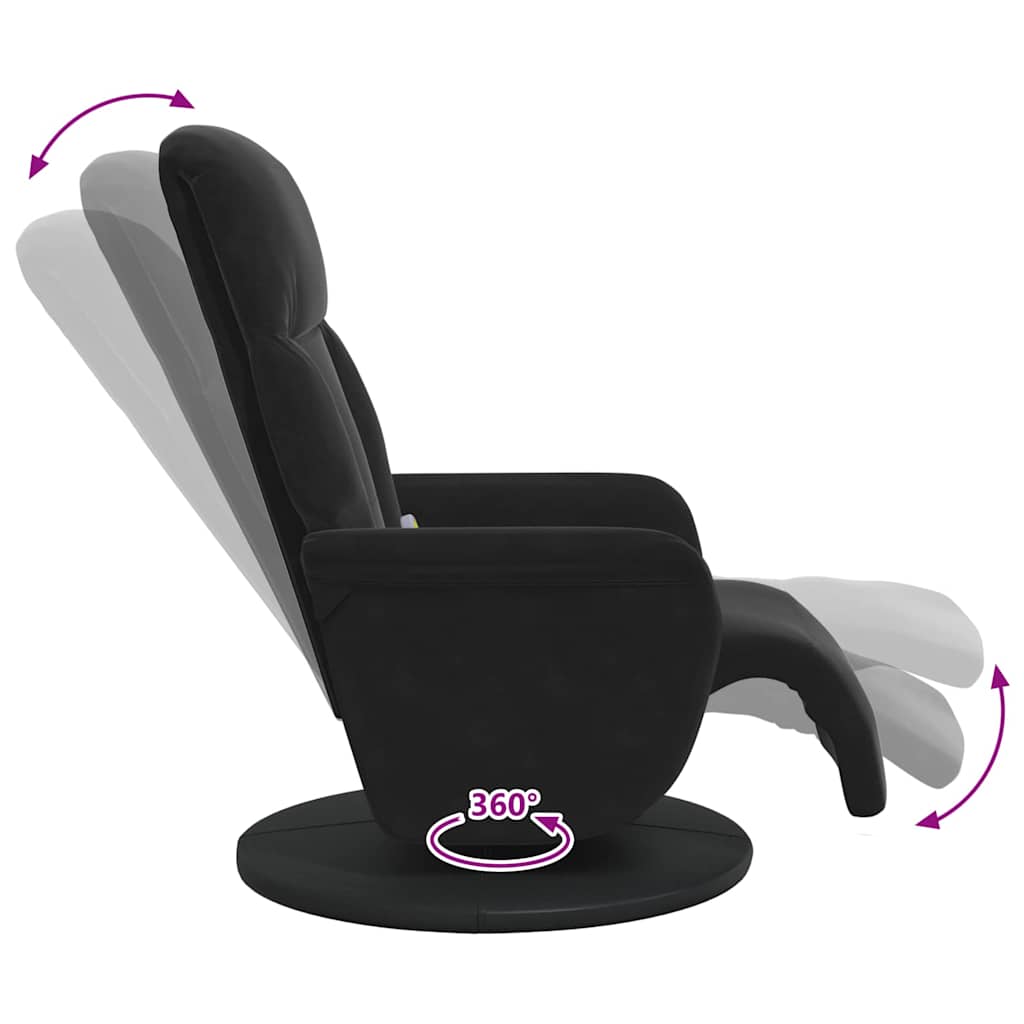 Fauteuil de massage inclinable Noir 91 x 71 x 105 cm Velours - XIOS