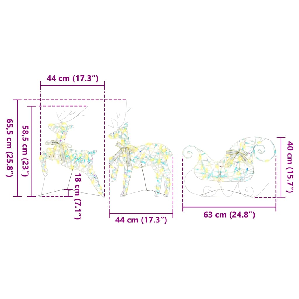 Rennes LED avec 40 LED 5 pcs Multicouleur PET - XIOS