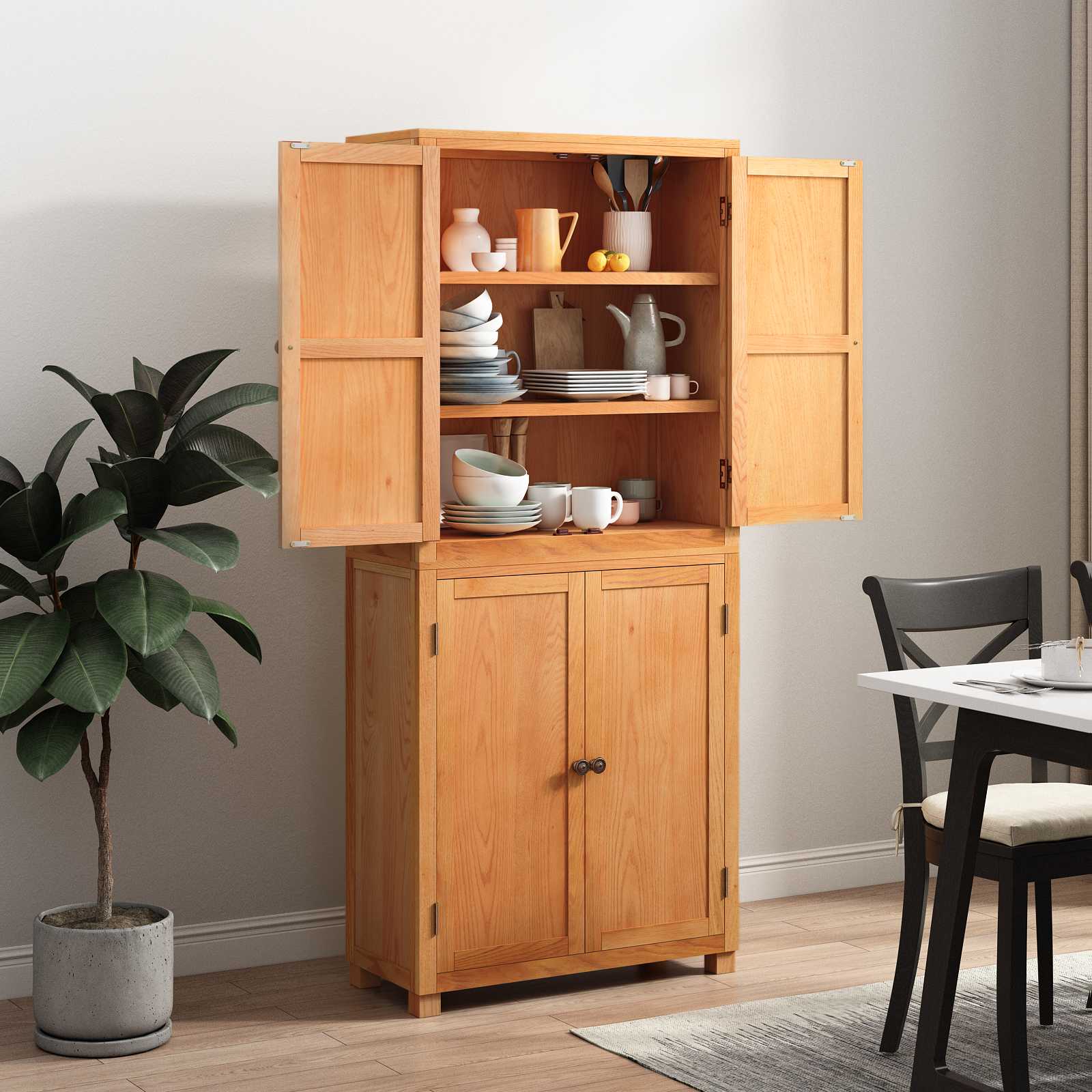 Ensemble de meubles de rangement 2 pc Naturel 80 x 35 x 185 cm - XIOS