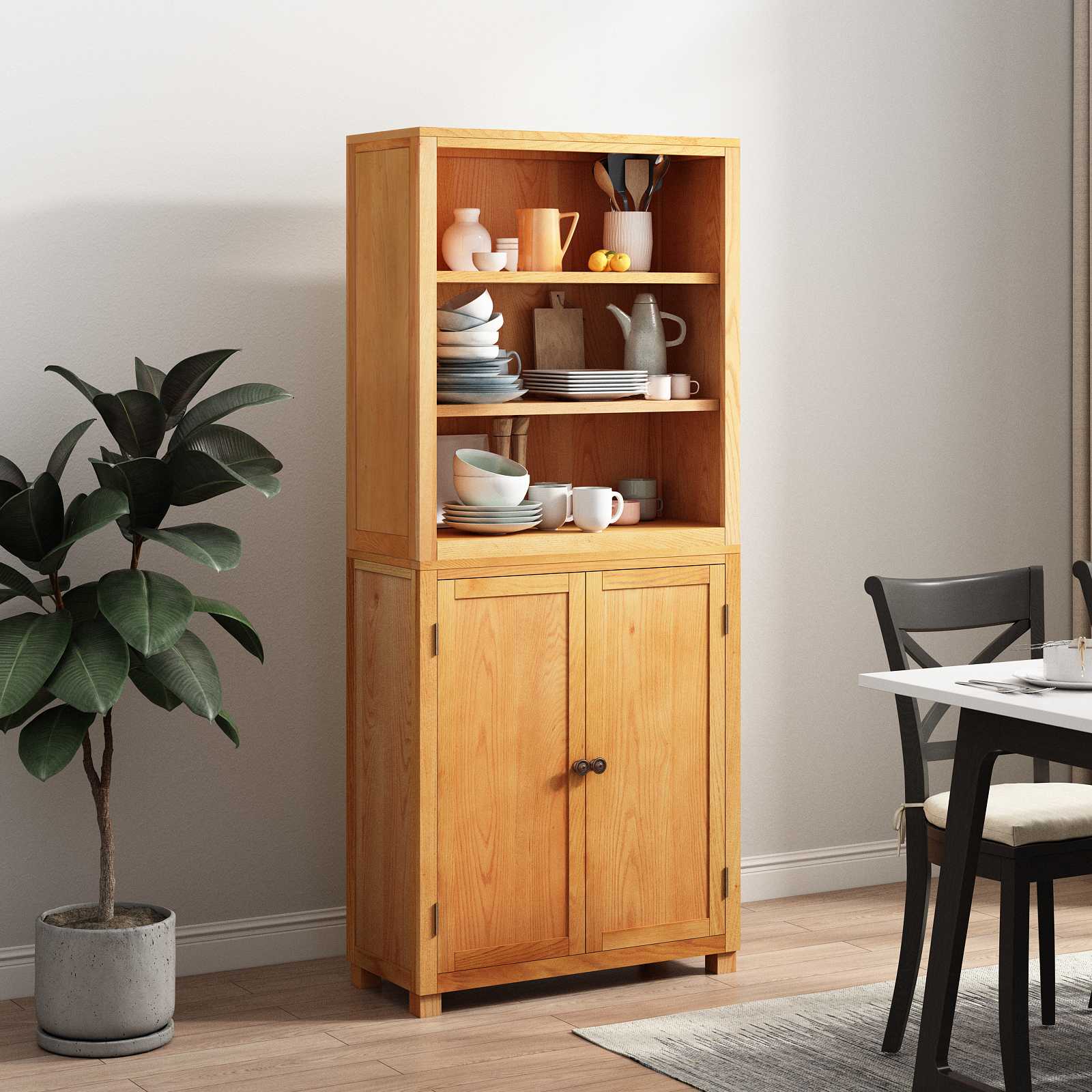 Ensemble de meubles de rangement 2 pc Naturel 80 x 35 x 185 cm - XIOS