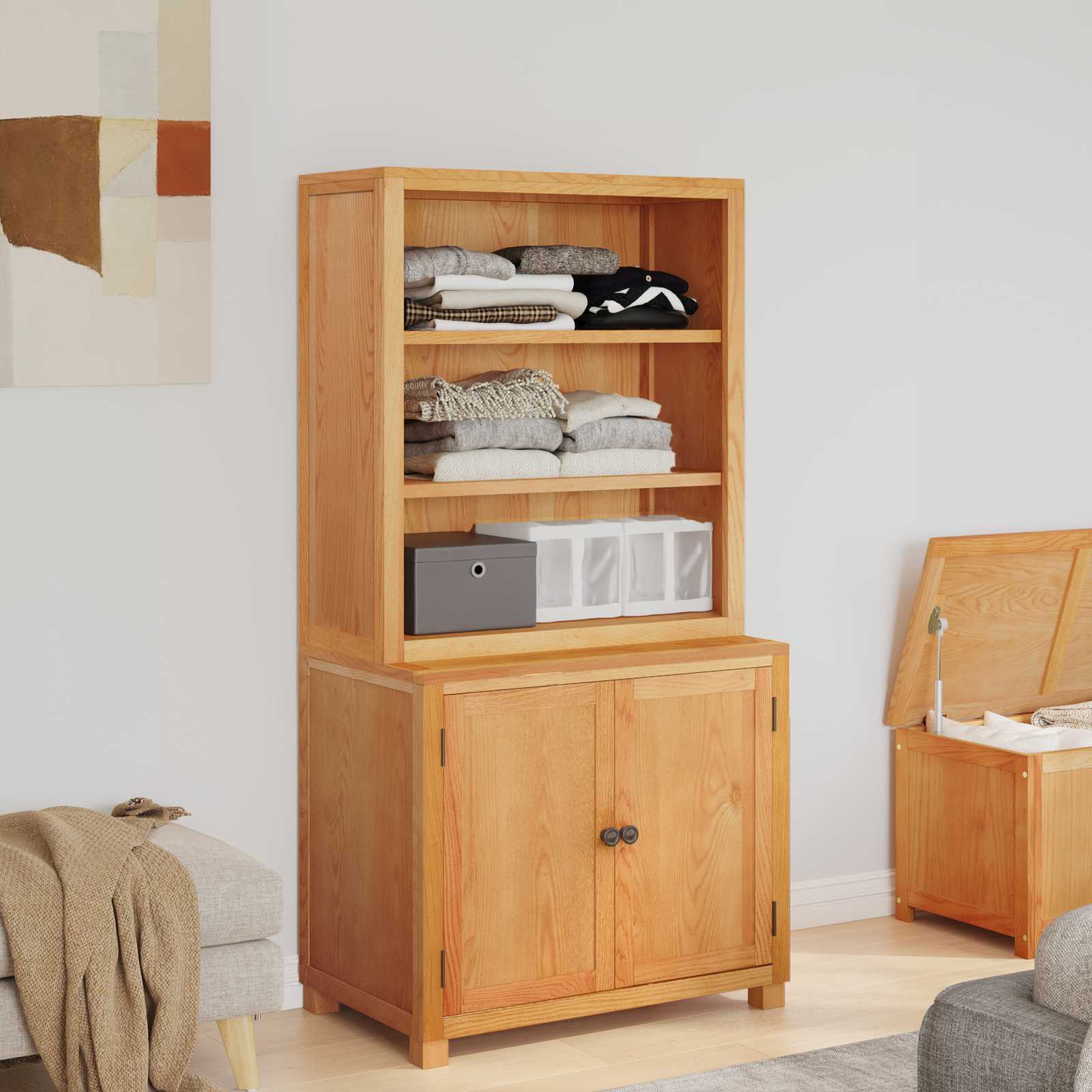 Ensemble de meubles de rangement avec stockage 2 pc Marron - XIOS