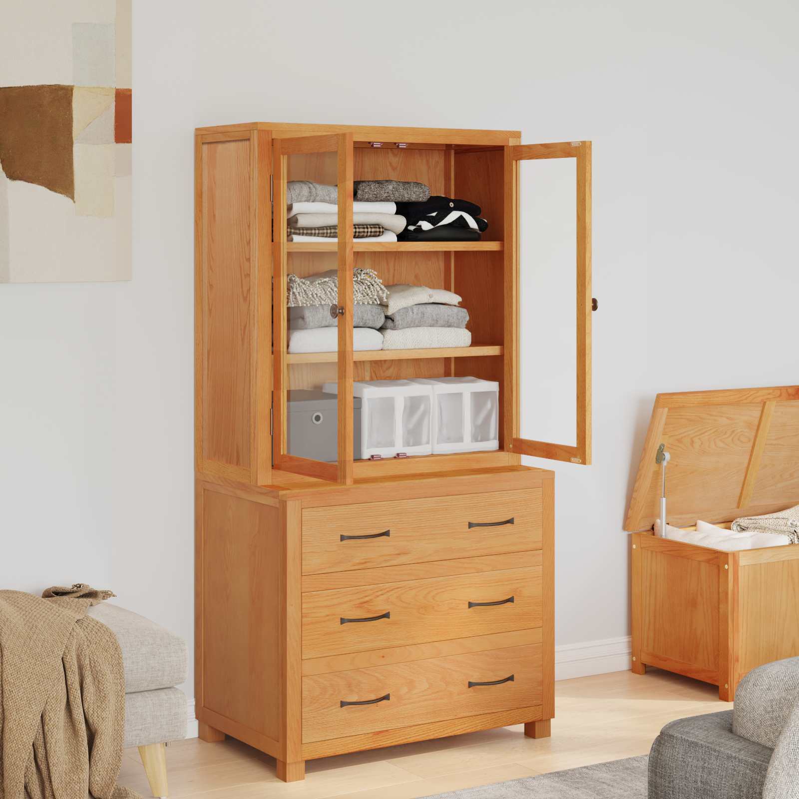 Ensemble de meubles de rangement avec tiroir 2 pc Marron - XIOS