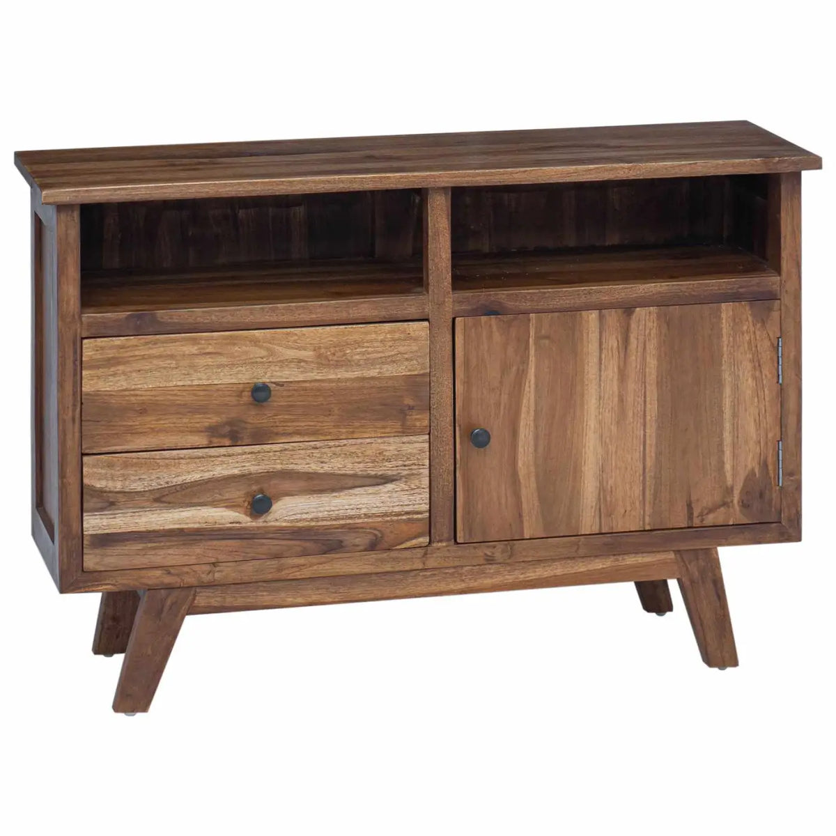 Buffet Naturel 100 x 30 x 68 cm Bois de teck massif - XIOS