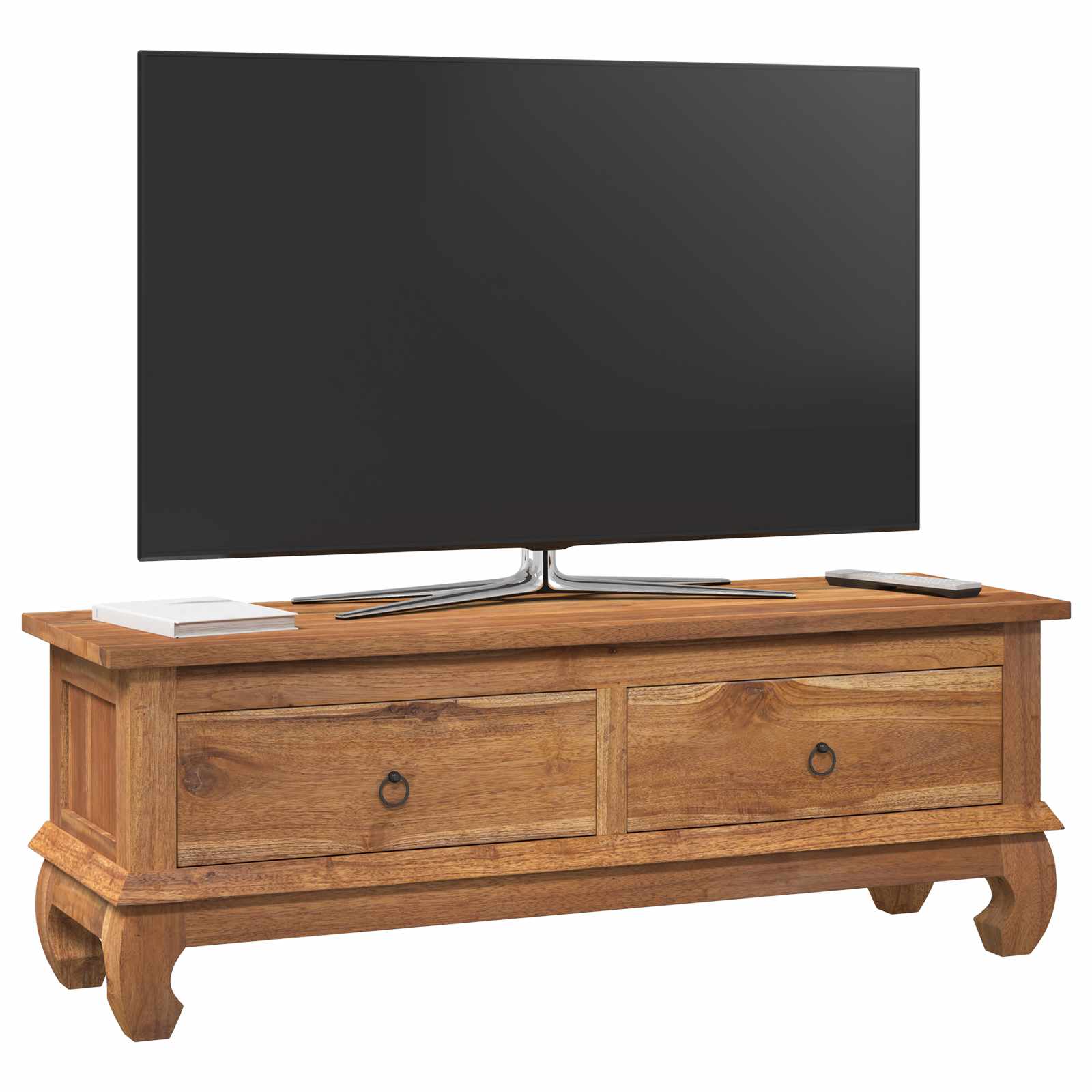 Meuble TV Naturel 110 x 35 x 40 cm Bois de teck massif - XIOS