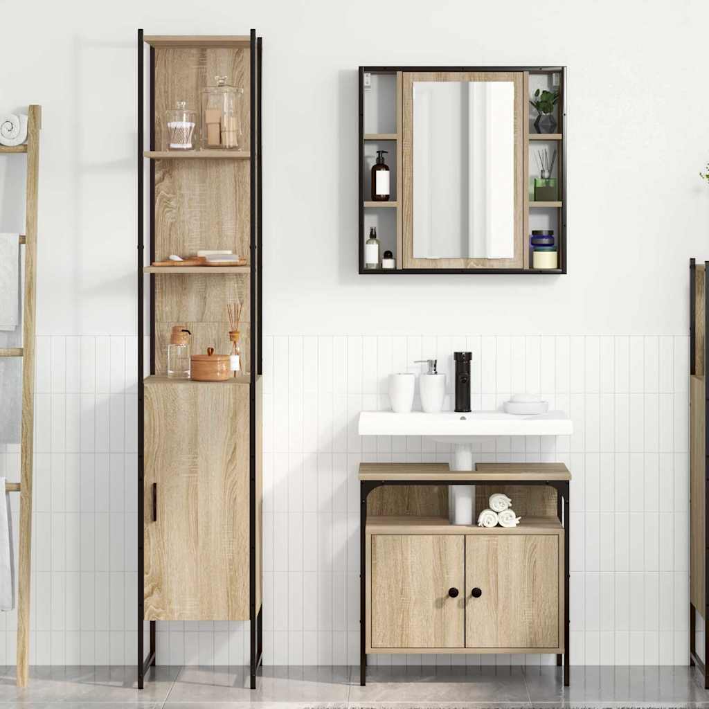 Ensemble de mobilier de salle de bain 3 pc Chêne Sonoma