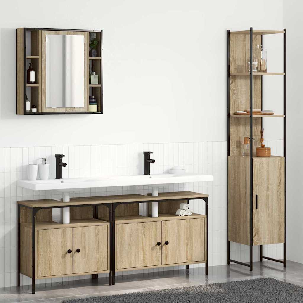 Ensemble de mobilier de salle de bain 4 pc Chêne Sonoma